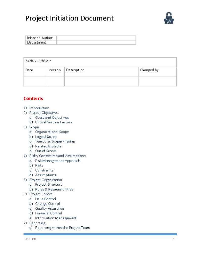 Project Initiation Form Template Excel Designinte